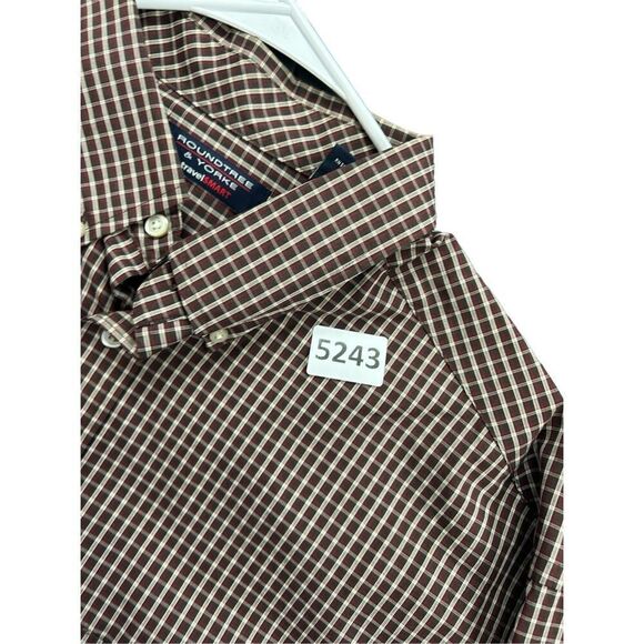Round Tree & Yorke Travel Smart Sz 2XT Tall Long Sleeve Button-Down Brown Shirt - Picture 9 of 10